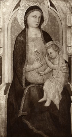 Anonimo — Anonimo fiorentino sec. XIV - Madonna con Bambino in trono — insieme